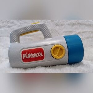 Playskool Vintage 1986 Flecked Gray & BLUE Color Changing Toy Flashlight